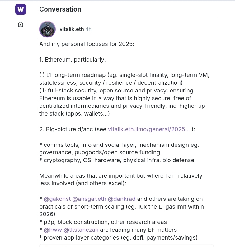 Ethereum Founder Buterin on Warpcast