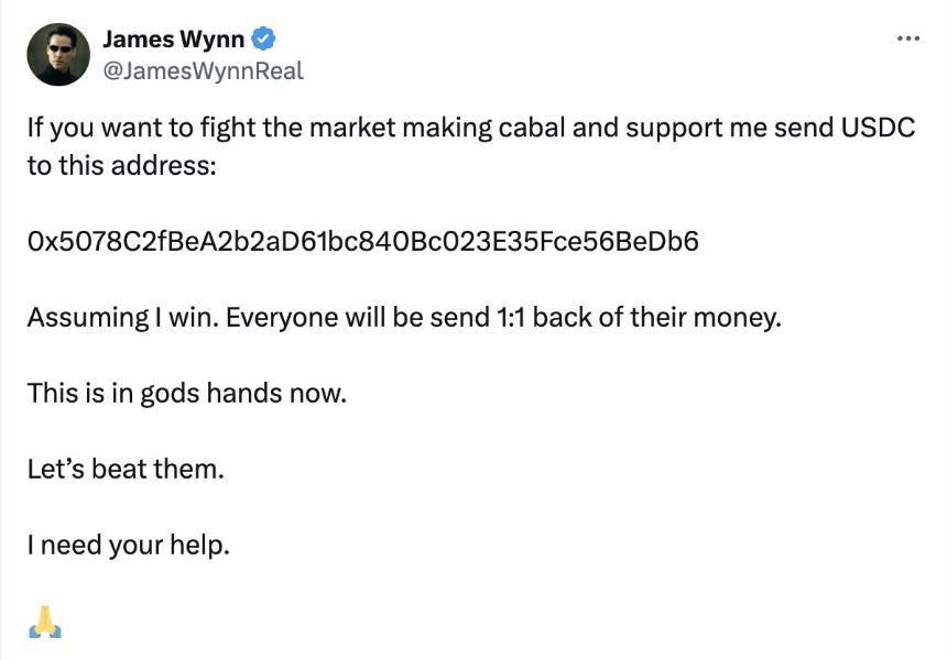 James Wynn：我，只是個貪婪的白痴