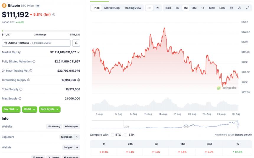 Bitcoin price drop
