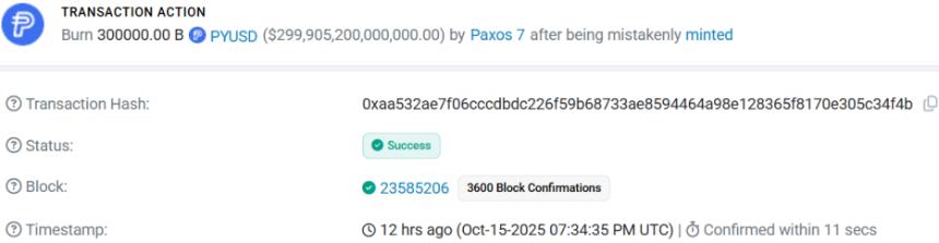 误铸300万亿PYUSD，Paxos“胖手指”背后的稳定币治理危机