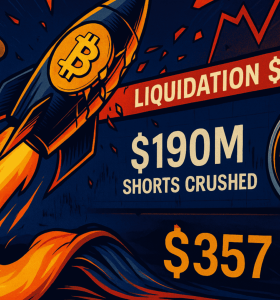 Whale faces $190M Bitcoin liquidation as BTC surges within $357 of wipeout price