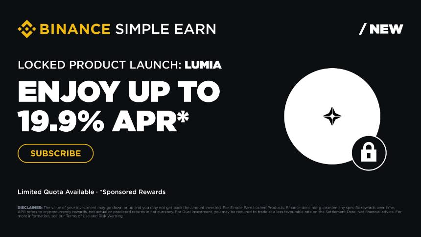 Binance bổ sung LUMIA vào Sản phẩm Cố định Simple Earn