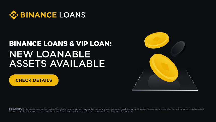 Các tài sản có thể vay mới trên Binance Loans (Lãi suất linh hoạt) và Vay VIP - 30/10/2024