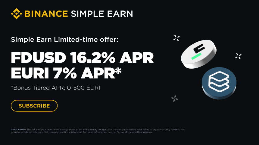 Simple Earn Stablecoins Specials: Enjoy 16.2% APR With FDUSD and 7% APR With EURI Products!