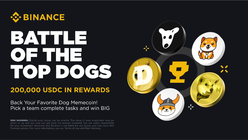 BATTLE of the Top Dogs: Join the Ultimate Memecoin Battle to Share 200,000 USDC in Rewards!