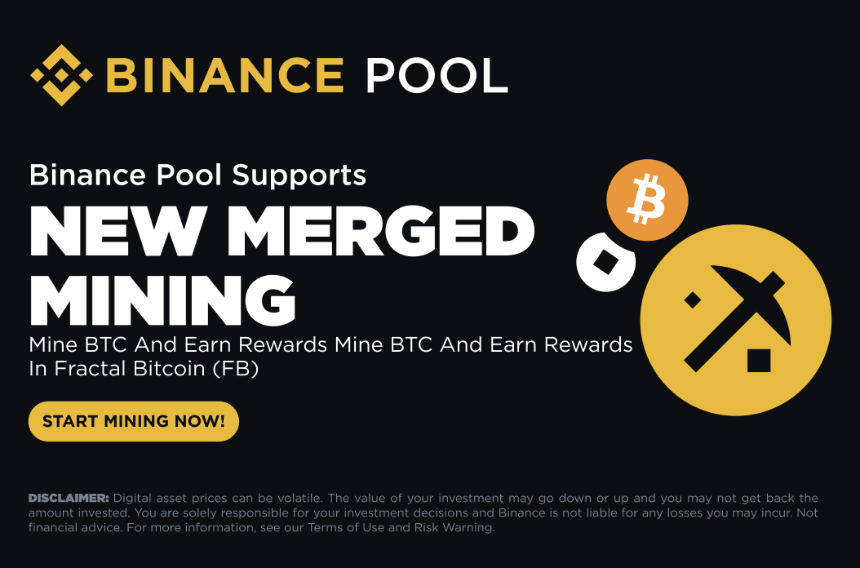 Binance Pool hỗ trợ dịch vụ Đào hợp nhất mới: Đào BTC và kiếm phần thưởng bằng Fractal Bitcoin (FB)